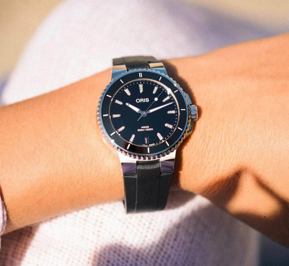 ORIS  Женские швейцарские часы, автоматический механизм, сталь, 36,5 мм
